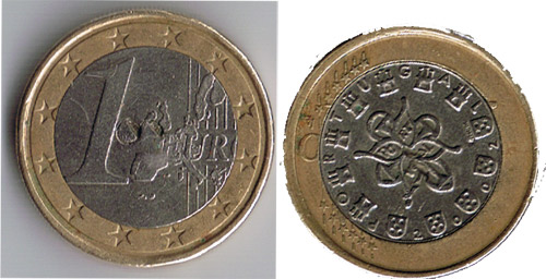 1 euro PORTUGAL 2002 fauté